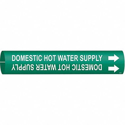 Brady Pipe Marker,Domestic Hot Water Supply 4318-D
