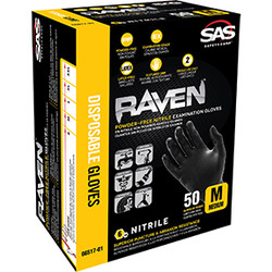 Raven Powder-Free Nitrile Disposable Gloves, Medium 66517-01