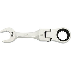 9/16" 90-Tooth 12 Point Stubby Flex Combination Ratcheting Wrench 86874