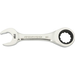 11/16" 90-Tooth 12 Point Stubby Combination Ratcheting Wrench 86856