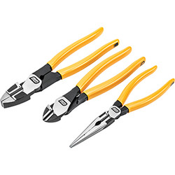 3 Piece PITBULL Dipped Handle Electrician's Plier Set 82202-06