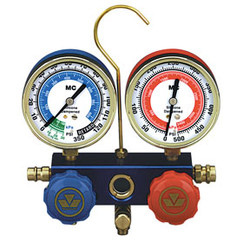 R134a Aluminum 2-Way Manifold with 72" Hoses and 2-1/2" Manual Couplers 89772