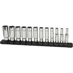 12pc 1/4" Dr Metric Deep Spline Socket Set 99812