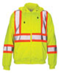 Hi-Viz Class 2 Hooded Sweatshirt, Yellow, XL 690-1410