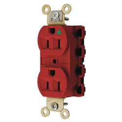 Hubbell Receptacle,Red,15 A,2P3W,Back,1PK SNAP8200RA