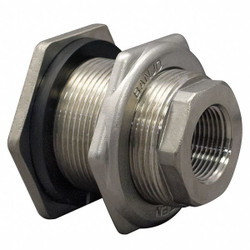 Banjo Bulkhead Tank Fitting,EPDM,2 7/8"L,SS TF100SS