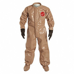 Dupont Collared Coveralls,L,Tan,Tychem 5000,PK6 C3184TTNLG000600