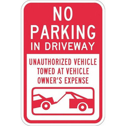 Lyle Driveway No Parking Sign,18" x 12" T1-1068-DG_12x18