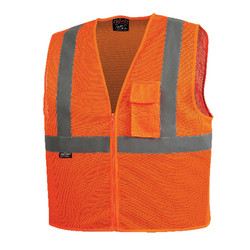Pioneer Polyester Mesh Vest,Orange,Small V1060450U-S