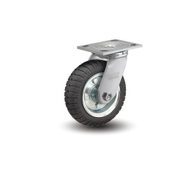 Albion Plate Caster,Swivel,Rubber,9 1/2"H 16SZ08228S