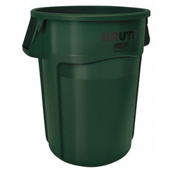 Rubbermaid Commercial Green Brute Vented Trash Container, 44 g 1779741