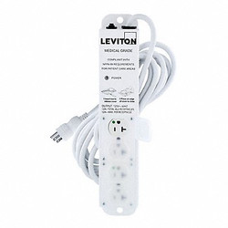 Leviton Outlet Strip,20 A,15 ft Cord L,4 Outlets 5304M-2N5