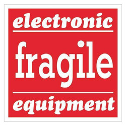 Tape Logic Label,Fragile Electronic Equipment,4x4" SCL526