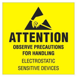 Tape Logic Label,Attention,Observe Precautions,4x4" DL9081