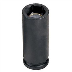 Grey Pneumatic Socket,14mm,3/8"D,Impact,6pt.,D,Blk 1014MDG