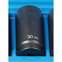 Grey Pneumatic Socket,30mm,1/2"D,Impact,12pt.,D 2130MD