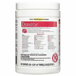 Dispatch Disinfecting Wipes,150 ct,Canister,PK8 69150