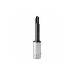 Sk Professional Tools Socket Bit, Steel, 1/4 in, TpSz #2 44483