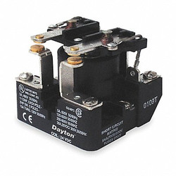 Dayton Open Power Relay,6 Pin,24VDC,DPST-NO  5Z558