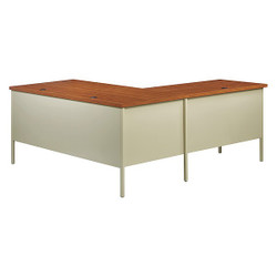 Hirsh L-Shaped Desk,29 1/2 in H,Oak/Putty 20452