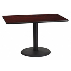 Flash Furniture Mahogany Laminate Table,Rnd Base,30"x48" XU-MAHTB-3048-TR24-GG