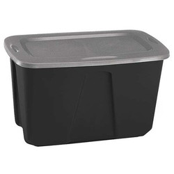 Homz Storage Tote,Black/Gray,Polypropylene  6630GRBKTS.06