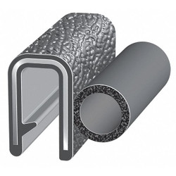 Trim-Lok Trim Seal,25 ft L,Black, PVC, 13/32 in W 3100B3X1/4A-25
