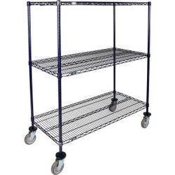 Nexel 3 Shelf Truck Nexelon 60""W x 14""D x 60""H Polyurethane Swivel Casters