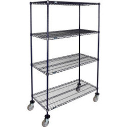 Nexel 4 Shelf Truck Nexelon 36""W x 18""D x 60""H Polyurethane Swivel Casters