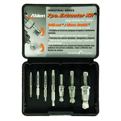 Alden Screw Extractor Set,7pc,HSS,Plastic Case  7017P