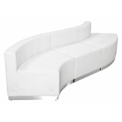 Flash Furniture Reception Set,3 pcs.,White Leather ZB-803-830-SET-WH-GG