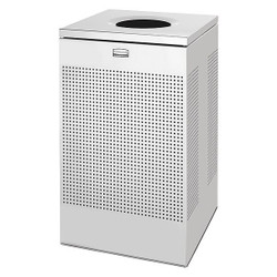 Rubbermaid Commercial Trash Can,Square,20 gal.,Silver FGSC18SSPL