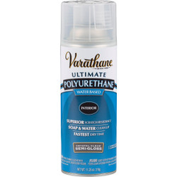 Varathane Semi-Gloss Clear Interior Water-Based Spray Polyurethane, 11.25 Oz.