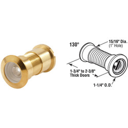 Defender Security Solid Brass 1 In. Hole Door Viewer U 9896