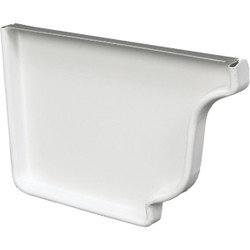 Amerimax 4 In. Galvanized White Left Gutter End Cap 19005