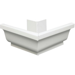 Amerimax 4 In. Galvanized White Mitre Gutter Outside Corner 19202