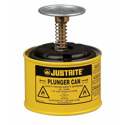 Justrite Plunger Can,1 pt.,Steel,Yellow 10018