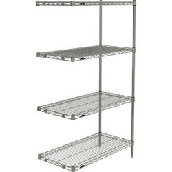 Metro 4 Shelf Super Erecta Brite Zinc Shelving Unit Add On 36""W x 18""D x 63""H