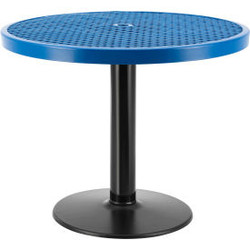 Global Industrial 36"" Round Outdoor Caf Table 29""H Blue