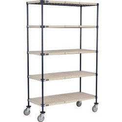 Nexel 5 Shelf Truck Nexelite 60""W x 21""D x 60""H Polyurethane Swivel Casters