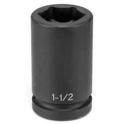 Grey Pneumatic Socket,1-1/2",1"D,Wheel Impact,6pt. 4048DB