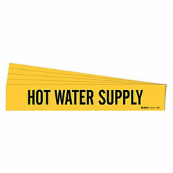 Brady Pipe Marker,Hot Water Supply,PK5 7149-1-PK