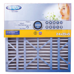 Bestair Pro Furn Air Clean Filt,MERV 13,24x25x5",2PK  CB2425-13R-2