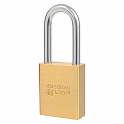 American Lock Keyed Padlock, 15/16 in,Rectangle,Gold  A3651D035KD