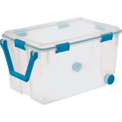 Sterilite 120 Qt. Blue Aquarium Wheeled Gasket Box 19434303