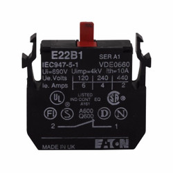 Eaton Cutler-Hammer Contact Block,1 Nc Contact E22B1