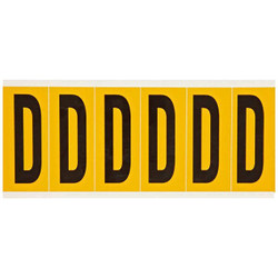 Brady Letter Label,D,1-1/2 in. W x 3-1/2 in. H 1550-D