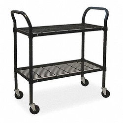 Sim Supply Wire Cart,2 Shelf,36x24x39,Black  2HDH9