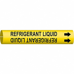 Brady Pipe Marker,Refrigerant Liquid,7/8in H 4117-B