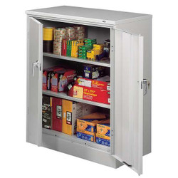 Tennsco Storage Cabinet,42"x36"x18",LtGry,2Shlv 4218DLX-LGY